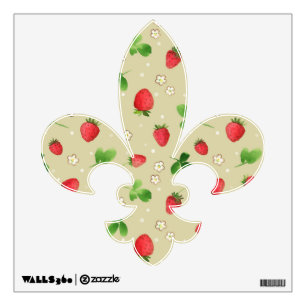 Watercolor strawberries pattern wall sticker