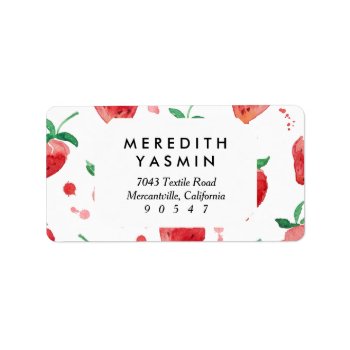 Watercolor Strawberries Pink & Red Painted Berries Label by Sweetbriar_Drive at Zazzle