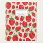 Watercolor Strawberries Planner at Zazzle