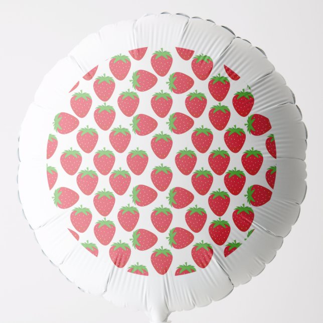 Watercolor Strawberries Seamless Pattern Balloon (Front)