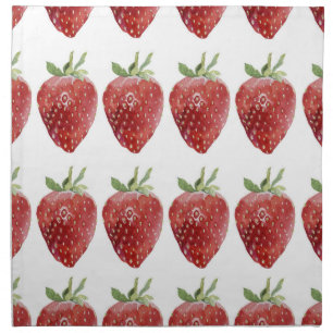 Watercolor strawberries: seamless pattern cloth napkin