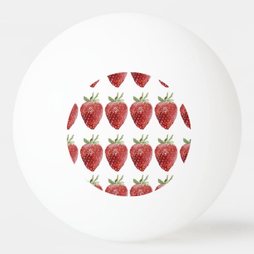 Watercolor strawberries seamless pattern ping pong ball
