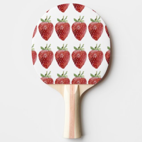 Watercolor strawberries seamless pattern ping pong paddle
