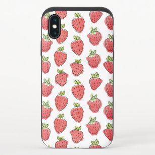 Watercolor Strawberries iPhone X Slider Case