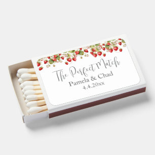 Watercolor Strawberries Wedding  Matchboxes