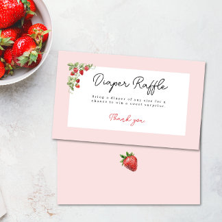 Watercolor Strawberries Whimsical Baby Shower Enclosure Card