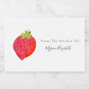 Watercolor Strawberry Food Label