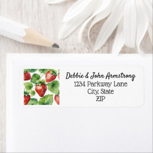 Watercolor Strawberry Fruit Farm Return Address Label
