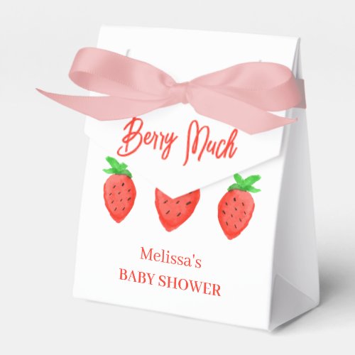 Watercolor Strawberry Girl Baby Shower  Favor Boxes