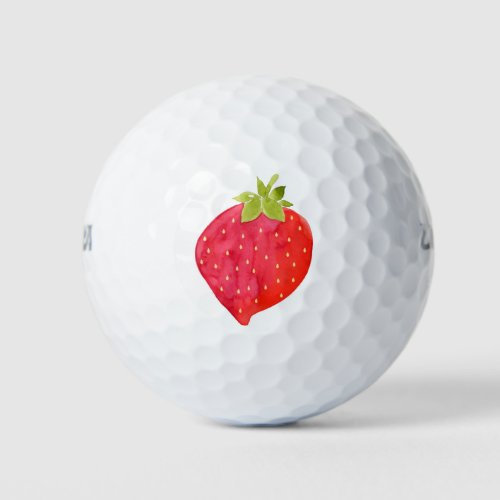 Watercolor Strawberry Golf Balls