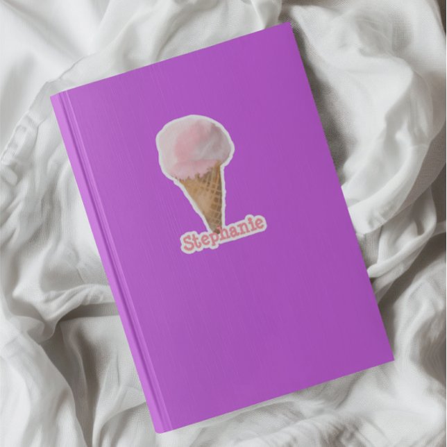 Watercolor Strawberry Ice Cream Personalized Sticker (Creator Uploaded)