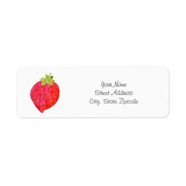Watercolor Strawberry Label (Front)