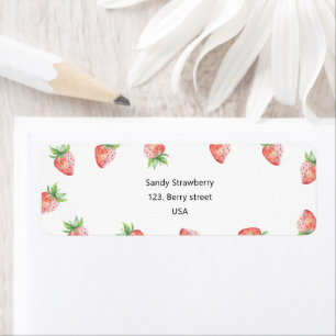 Watercolor Strawberry Label