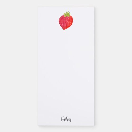 Watercolor Strawberry Magnetic Notepad