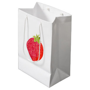 Watercolor Strawberry Medium Gift Bag