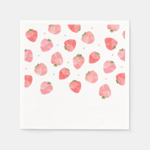 Watercolor Strawberry Napkins Strawberry Napkins