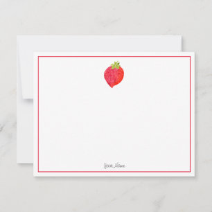 Watercolor Strawberry Note Card