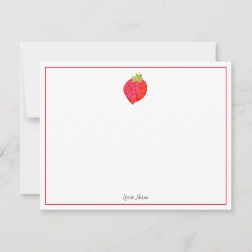 Watercolor Strawberry Note Card