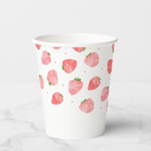 Watercolor Strawberry Paper Cups