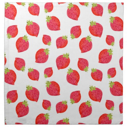 Watercolor Strawberry Pattern Cloth Napkin