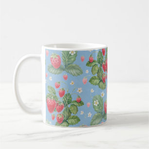 Watercolor strawberry pattern coffee mug