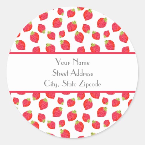 Watercolor Strawberry Pattern  Labels