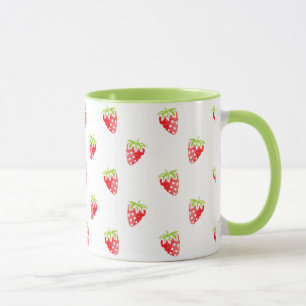 Watercolor Strawberry Pattern Mug