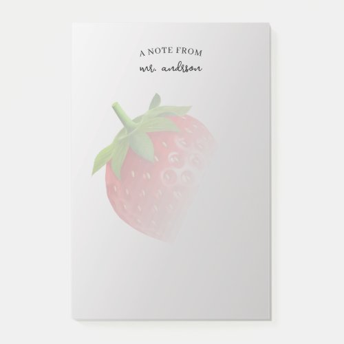 Watercolor Strawberry Personalized Teacher Post_it Notes