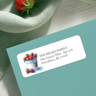 Watercolor Strawberry Return Address Labels