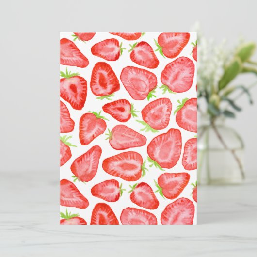 Watercolor strawberry slices pattern (Standing Front)