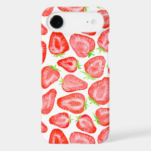 Watercolor strawberry slices pattern iPhone 17 air case