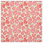 Watercolor strawberry slices pattern fabric