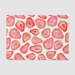 Watercolor strawberry slices pattern tissue paper