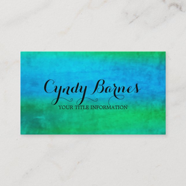 Watercolor Streaks Business Card (Front)