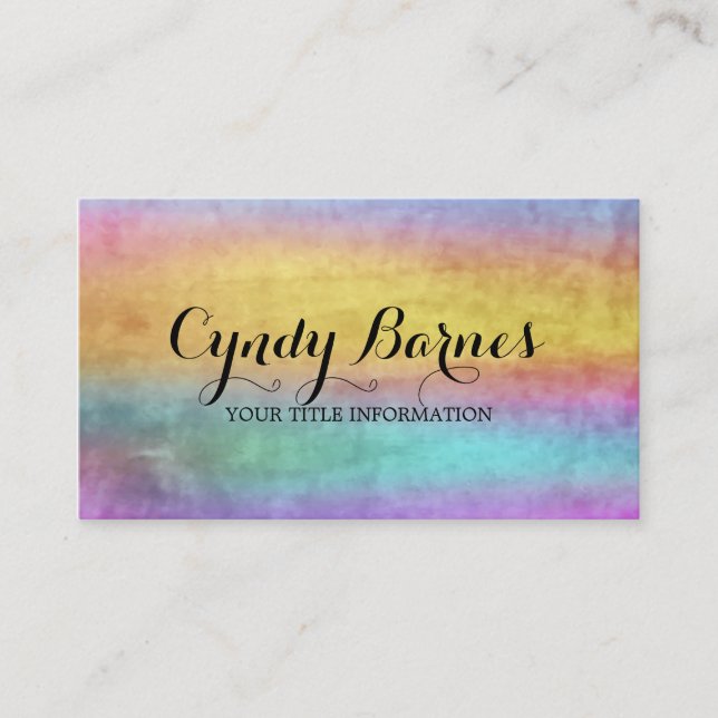 Watercolor Streaks Business Card (Front)