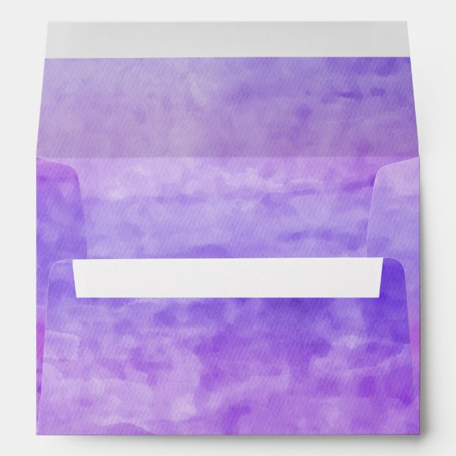 Watercolor Streaks Purple Envelope (Back (Bottom))