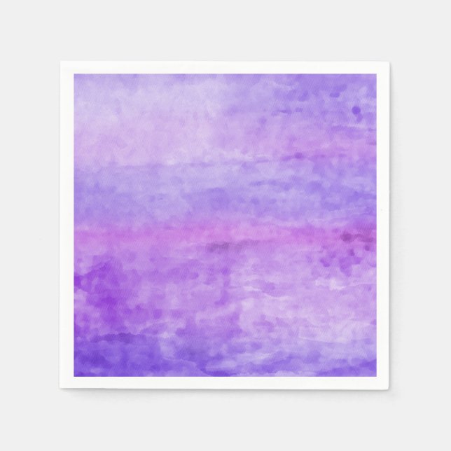 Watercolor Streaks Purple Napkins (Front)