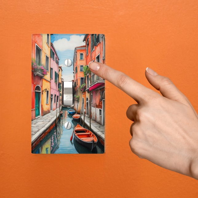 Watercolor Street in Venice Light Switch Cover (Creator Uploaded)