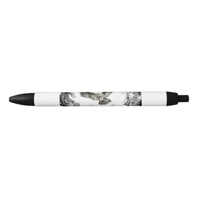 Watercolor Striking Owl Bird Animal Nature Pen (Front)