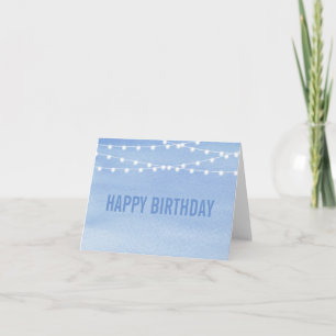 Watercolor String Lights Birthday Card