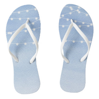 Watercolor String Lights Flip Flops