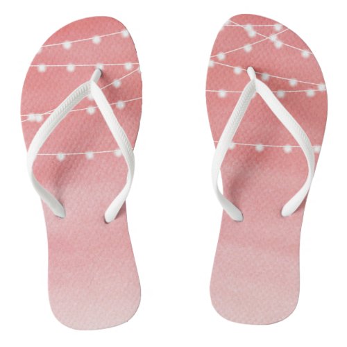 Watercolor String Lights Flip Flops