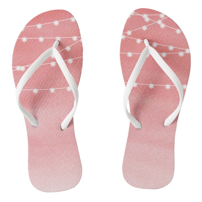 Watercolor String Lights Flip Flops (Footbed)