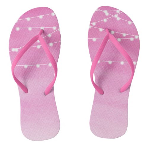 Watercolor String Lights Flip Flops