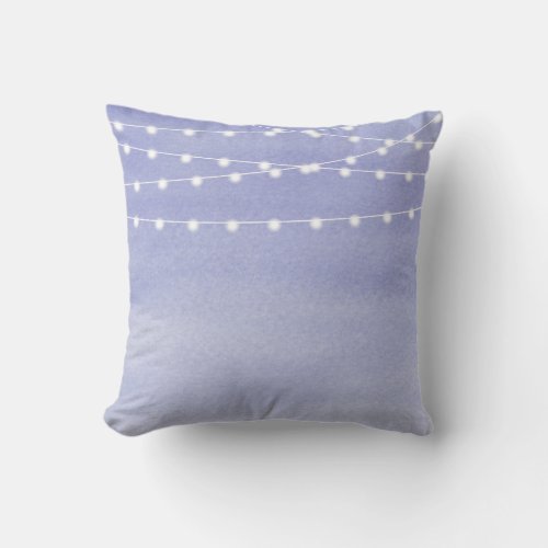 Watercolor String Lights Throw Pillow