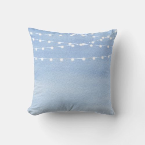 Watercolor String Lights Throw Pillow