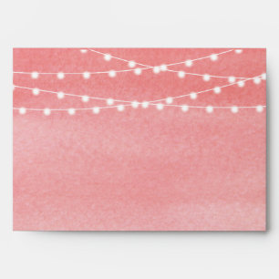 Watercolor String Lights Wedding Envelope