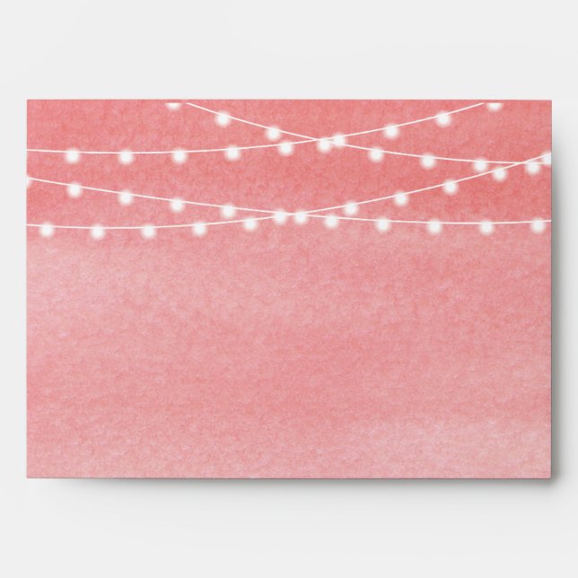 Watercolor String Lights Wedding Envelope (Front)