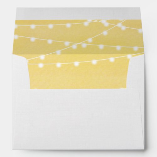 Watercolor String Lights Wedding Envelope