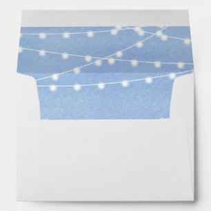 Watercolor String Lights Wedding Envelope